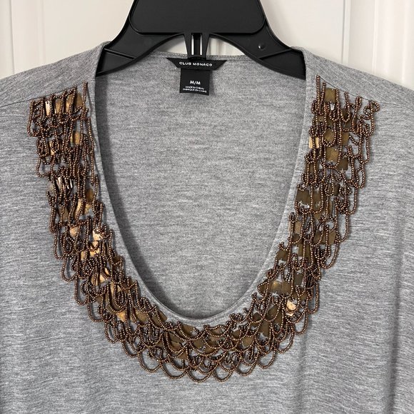 Embellished tee with beading and paillettes - Picture 2 of 7